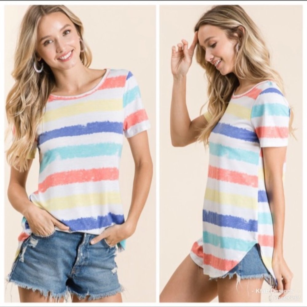 Super Soft Multi Color Stripe Top!